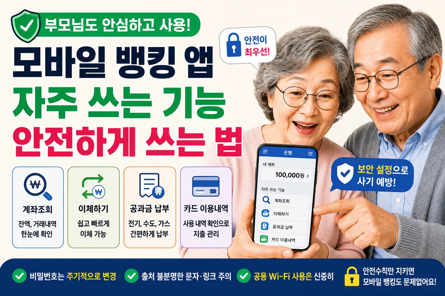 부모님 모바일뱅킹 시작 전 확인할 보안 항목