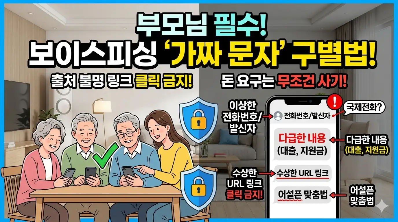 부모님 보이스피싱 문자 구별하는 방법, 이런 패턴은 바로 삭제