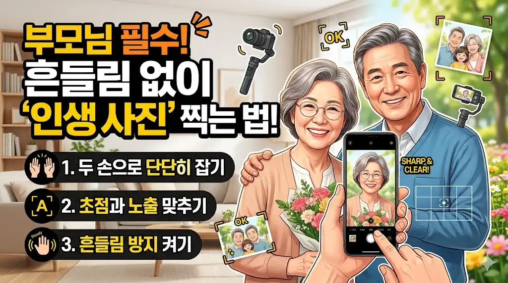 부모님 스마트폰 사진 흔들림 없이 선명하게 찍는 법